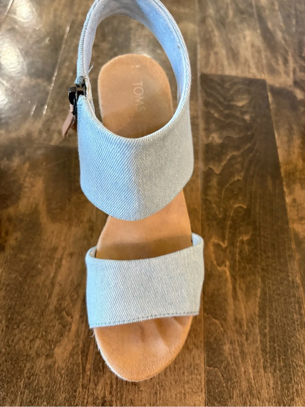TOMS Majorca Platform Sandals Light Blue Denim Sz 6